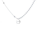 ZFSILVER S925 Sterling Silver Disc Letter Luck Necklaces For Women