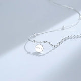 ZFSILVER S925 Sterling Silver Disc Letter Luck Necklaces For Women