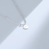 ZFSILVER S925 Sterling Silver Disc Letter Luck Necklaces For Women