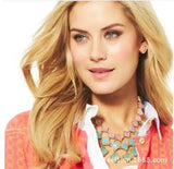 Personalized Gradient Plaid Tassel Necklace Short Necklace