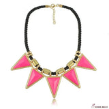 Geometric Triangle Pendant Necklace Short Necklace