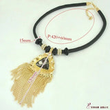 Short Clavicle Chain Triangle Tassel Necklace Office Accessories Sweater Chain