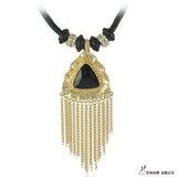 Short Clavicle Chain Triangle Tassel Necklace Office Accessories Sweater Chain