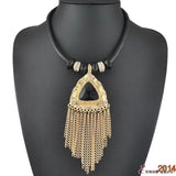 Short Clavicle Chain Triangle Tassel Necklace Office Accessories Sweater Chain
