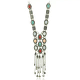 Long Tassel Circle Necklace with Wave Length Chain
