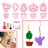 Plant Cactus Earring Cutter Mold Set for DIY Jewelry Making