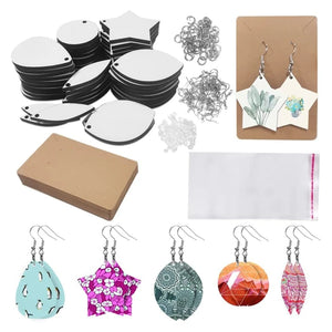 N1HE 50Pcs Wooden Sublimation Earring Blanks for DIY Craft