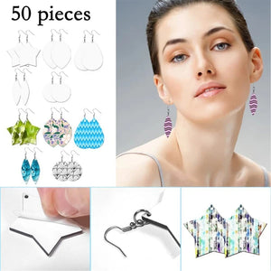 N1HE 50Pcs Wooden Sublimation Earring Blanks for DIY Craft