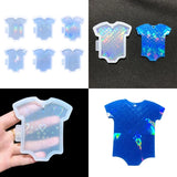 N1HE Baby Clothes Mold Silicone Pendant Resin Molds with Hole