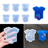 N1HE Baby Clothes Mold Silicone Pendant Resin Molds with Hole