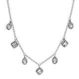 925 Sterling Silver Snake Bone Chain Necklace Hollow Floral Love