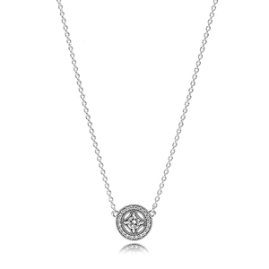 Snake Bone Chain Pattern Love Heart Diamond Necklace 925 Sterling Silver