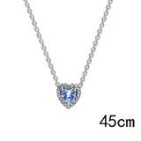 Snake Bone Chain Pattern Love Heart Diamond Necklace 925 Sterling Silver