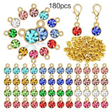 12 Colors Birthstone Charms 180 Pcs DIY Beads Set for Jewelry Making