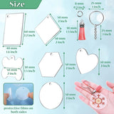 Acrylic Keychain Set: 60 Blanks, Tassels, Rings, Extension Chain