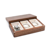 Solid Wood Jewelry Box for Women Rustic Walnut Necklace Organizer