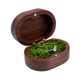 Walnut Wood Ring Box Velvet Soft Interior Holder Organizer Jewelry Wooden Box