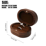 Walnut Wood Ring Box Velvet Soft Interior Holder Organizer Jewelry Wooden Box