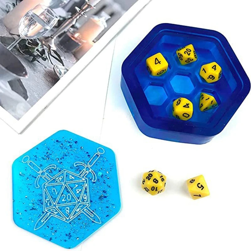 N58F Polyhedral Dice Molds for Epoxy Resin Casting