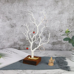 Wooden Tree Jewelry Stand Organizer Earring Necklace Bracelet Holder