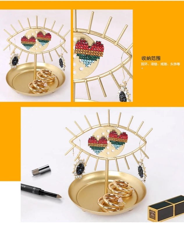 Vintage Jewelry Tree Organizer Box Necklace and Earrings Ring Tree Stand