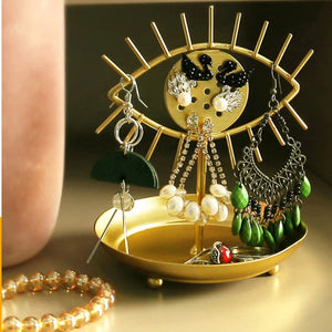 Vintage Jewelry Tree Organizer Box Necklace and Earrings Ring Tree Stand