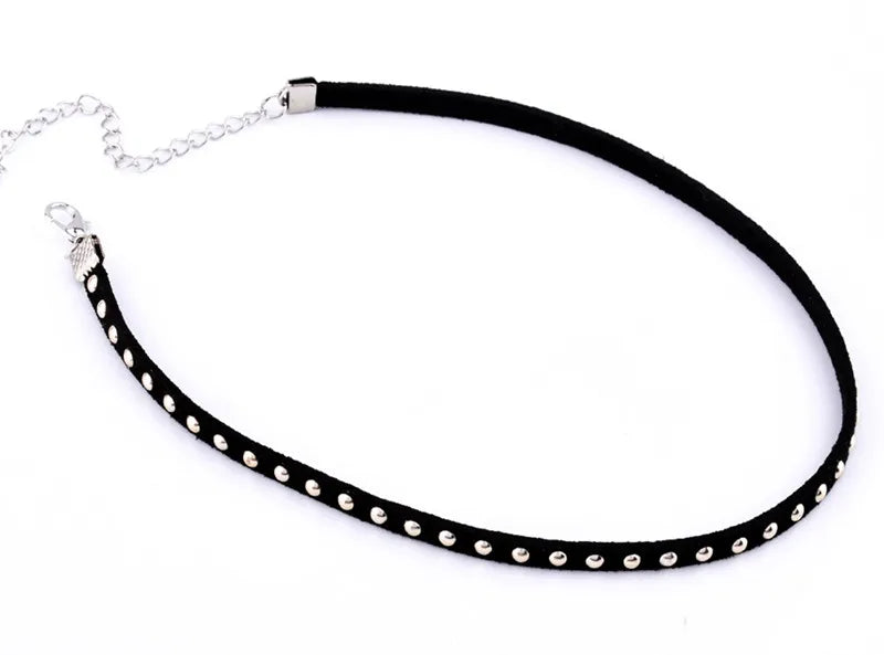 90's Inspired Rivet Necklaces Vintage Punk Gothic Choker Necklace