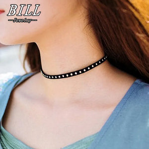 90's Inspired Rivet Necklaces Vintage Punk Gothic Choker Necklace