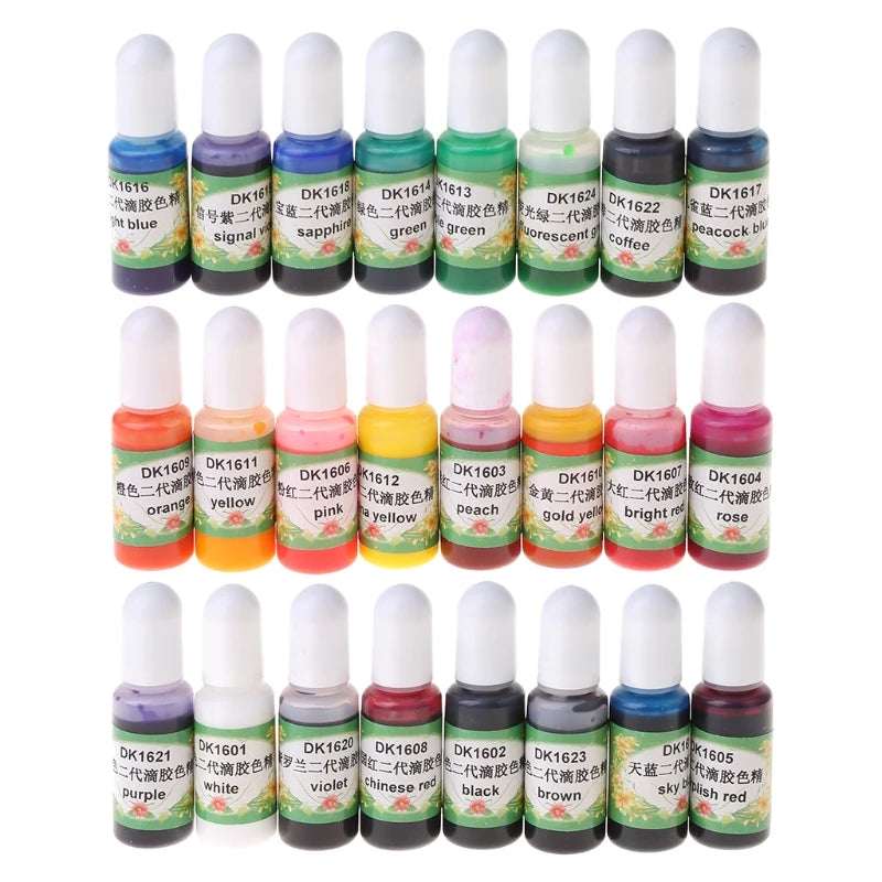 N7MF 24 Colors Crystal Epoxy Pigment UV Resin Dye DIY Jewelry Colorant Art