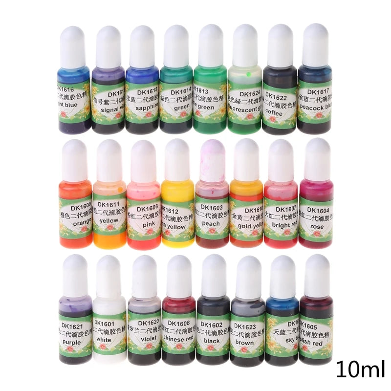 N7MF 24 Colors Crystal Epoxy Pigment UV Resin Dye DIY Jewelry Colorant Art