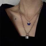 Butterfly Gemstone Mood Necklace Temperature Change Pendant Jewelry