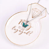Butterfly Gemstone Mood Necklace Temperature Change Pendant Jewelry
