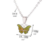 Butterfly Gemstone Mood Necklace Temperature Change Pendant Jewelry