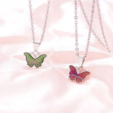 Butterfly Gemstone Mood Necklace Temperature Change Pendant Jewelry