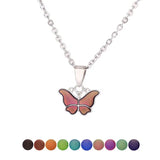 Butterfly Gemstone Mood Necklace Temperature Change Pendant Jewelry