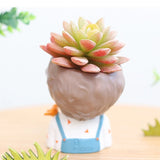 Boy Succulent Flower Pot Epoxy Resin Mold Concrete Vase Silicone DIY Crafts