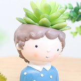 Boy Succulent Flower Pot Epoxy Resin Mold Concrete Vase Silicone DIY Crafts
