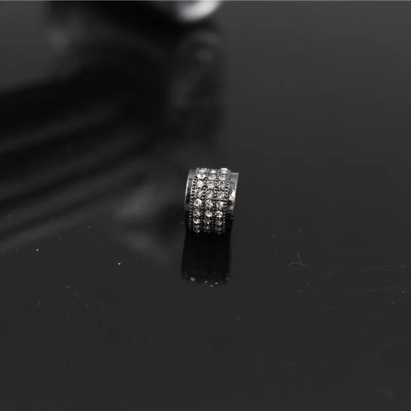 4 Pave & CZ Charms Bead Jewelry for DIY Snake Chain Bracelet Bangle