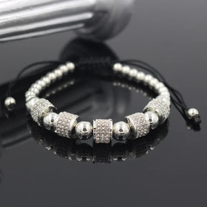 CZ Charm Anil Arjandas Bracelet Micro Pave Setting Czech Braiding