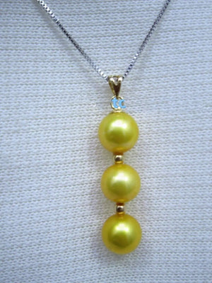 10-11mm South Sea Golden Pearl Pendant Necklace