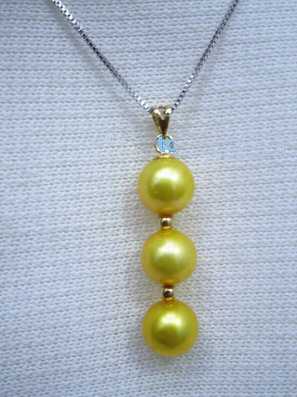 10-11mm South Sea Golden Pearl Pendant Necklace