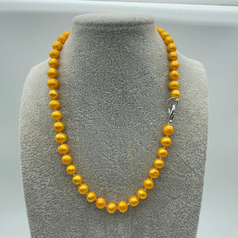 8-9mm Natural Golden South Sea Pearl Necklace