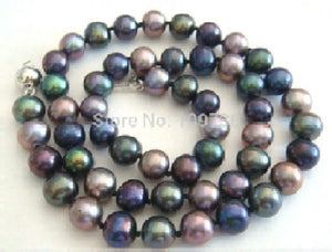 Tahitian Peacock Green Multic Pearl Necklace