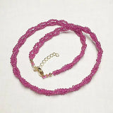 Natural Red Spinel 2mm Round Faceted Choker 14KGP Necklace