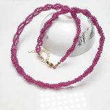 Natural Red Spinel 2mm Round Faceted Choker 14KGP Necklace