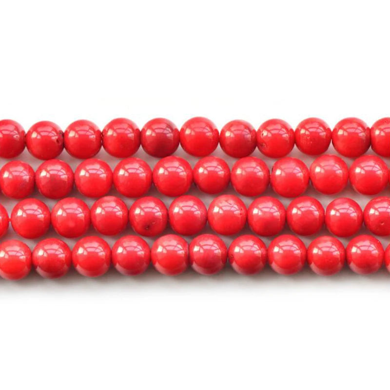 High Quantity Red Coral Loose Beads Stone Round Bead