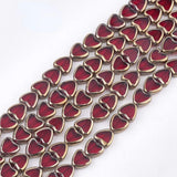 Electroplate Glass Beads Strands Edge Plated Heart Red 10x10x4mm for Jewelry