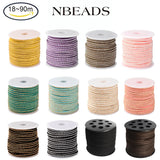 2.7/3/4mm Faux Suede Cord Flat Beading String Aluminum Studded Leather Cord