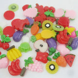 NBNLEO Flatback Buttons Resin Fruit Craft Ornament Mix 30Pcs DIY Scrapbooking