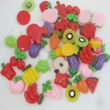 NBNLEO Flatback Buttons Resin Fruit Craft Ornament Mix 30Pcs DIY Scrapbooking